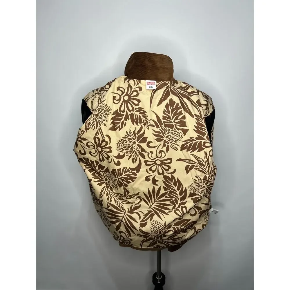 Birdswell Heavyweight Floral Lined Corduroy Surf Beach Jacket Mens XXL